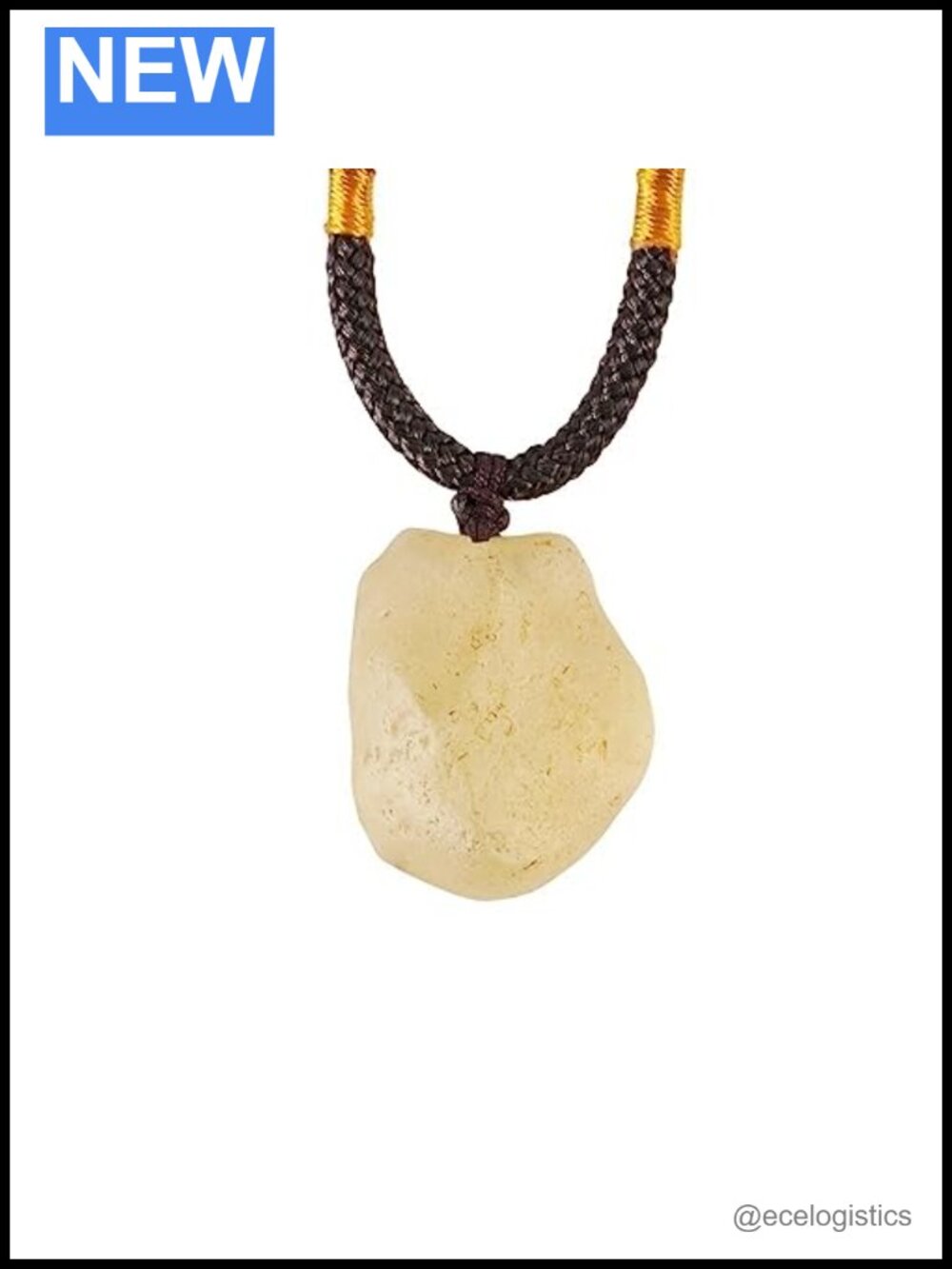Libyan Desert Glass Tektite Necklace Natural Golden Irregular Cabochon Gift